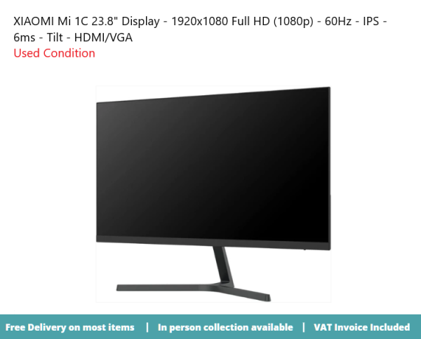 XIAOMI MI 1C MONITOR IPS 23.8IN 1920X1080 16:9 1000:1 VGA | Silicon Alley