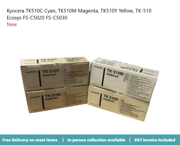 Kyocera TK510C Cyan TK510M Magenta TK510Y Yellow TK-510 Ecosys FS-C5020 FS-C5030