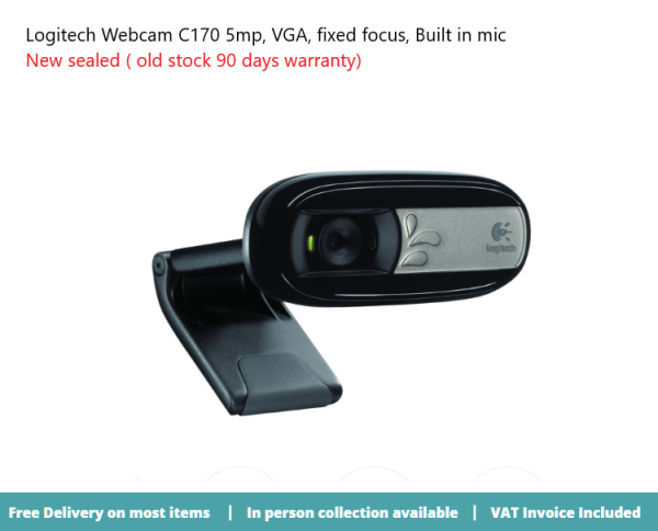 Logitech Webcam C170 5mp VGA fixed focus Built in mic 960-001066