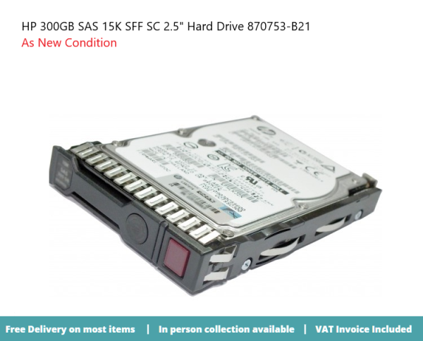 HP 300GB SAS 15K SFF SC 2.5" Hard Drive 870753-B21