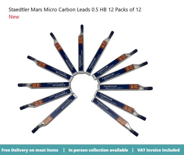 Staedtler Mars Micro Carbon Leads 0.5 HB 12 Packs of 12