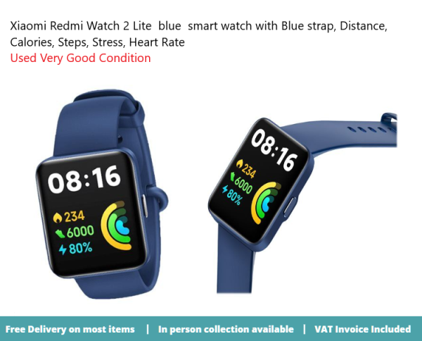 Xiaomi Redmi Watch 2 Lite Blue 100 Fitness Modes GPS 5ATM Water Resistant