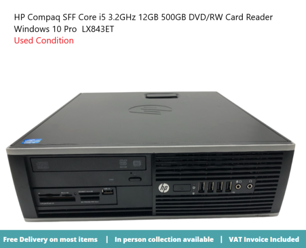 HP Compaq SFF Core i5 3470 3.2GHz 12GB 500GB Windows 10 Pro