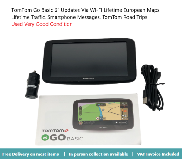 TomTom Go Basic 6" Touch Screen Lifetime Traffic 4BA63