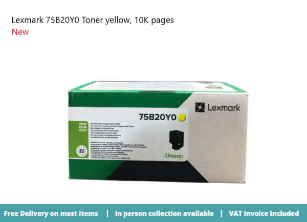 Lexmark 75B20Y0 Toner yellow, 10K pages