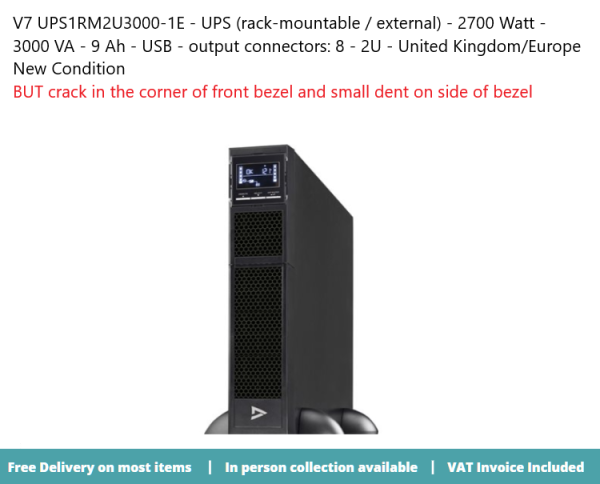 V7 3KVA Rack Mountable 2U UPS UPS1RM2U3000-1E