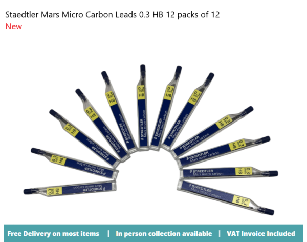 Staedtler Mars Micro Carbon Leads 0.3 HB 12 packs of 12