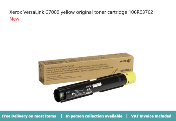 Xerox 106R03762 Yellow Toner 3.3K C7000