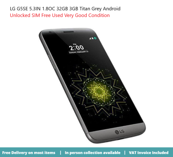 LG G5SE 5.3IN 1.8OC 32GB 3GB Titan Grey Android