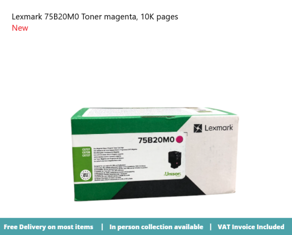 Lexmark 75B20M0 Toner magenta, 10K pages