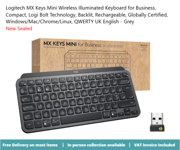 Logitech MX Keys Mini Keyboard For Business Wireless Bluetooth UK 920-010606