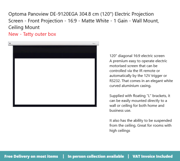 Optoma Panoview DE-9120EGA  120" Electri Projection screen