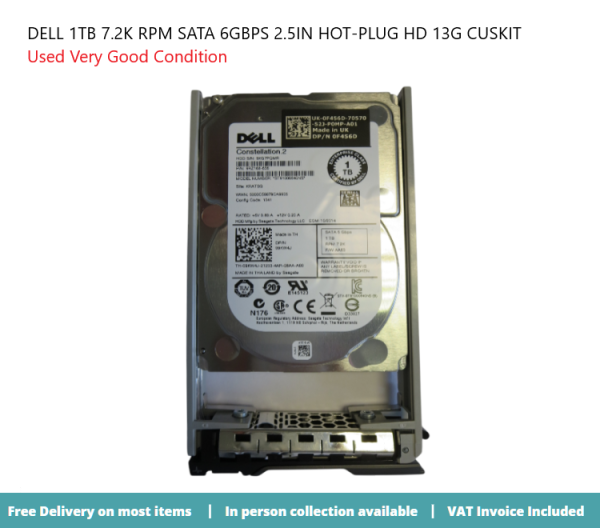 DELL 1TB 7.2K RPM SATA 6GBPS 2.5IN HOT-PLUG HD 13G CUSKIT