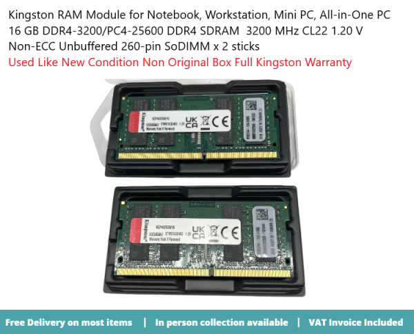 Kingston 16GB DDR4 3200MT/s SODIMM KCP432SD8/16 x2