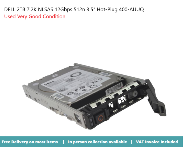 DELL 2TB 7.2K NLSAS 12Gbps 512n 3.5" Hot-Plug 400-AUUQ