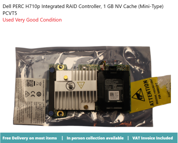 Dell PERC H710p Integrated RAID Controller, 1 GB NV Cache (Mini-Type)PCVT5