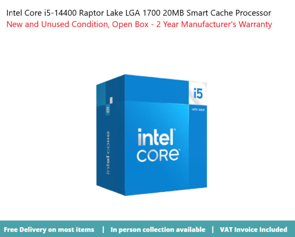 Intel Core i5-14400 Raptor Lake LGA 1700 20MB Smart Cache Processor