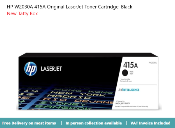 HP W2030A (415A) Toner black, 2.4K pages M454 M455 MFP M479 M480